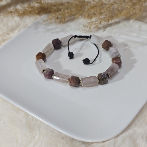 Bransoletka "Harmonia i Miłość": Agat Indyjski i Morganit