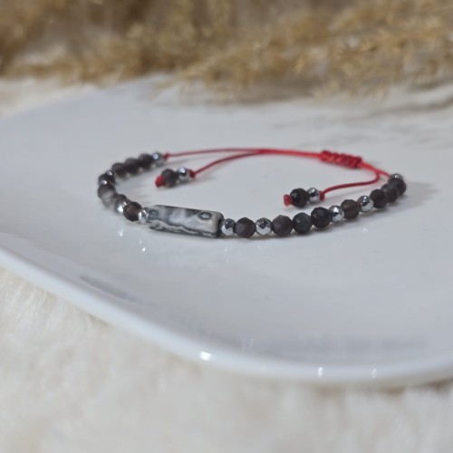 Bransoletka Zodiakalna Koziorożec: Siła i  Transformacja - Jaspis i Obsydian