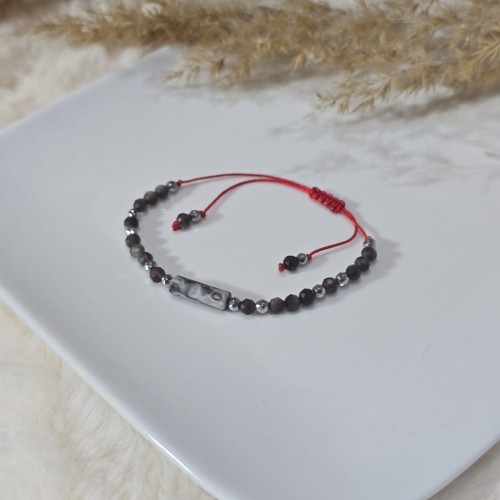 Bransoletka Zodiakalna Koziorożec: Siła i  Transformacja - Jaspis i Obsydian