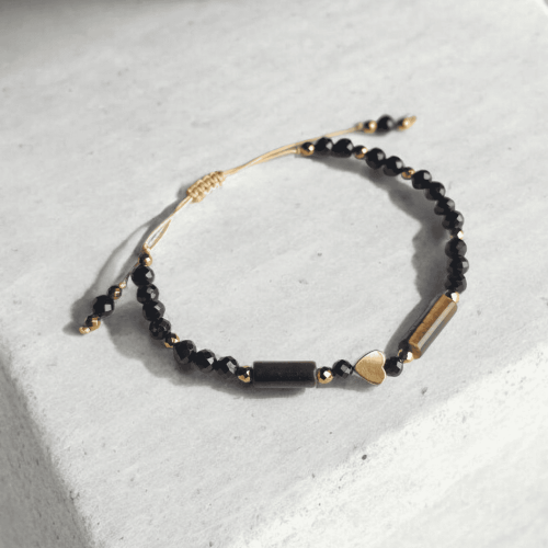 Bransoletka „Siła i Ochrona” z turmalinem, tygrysim okiem i sercem