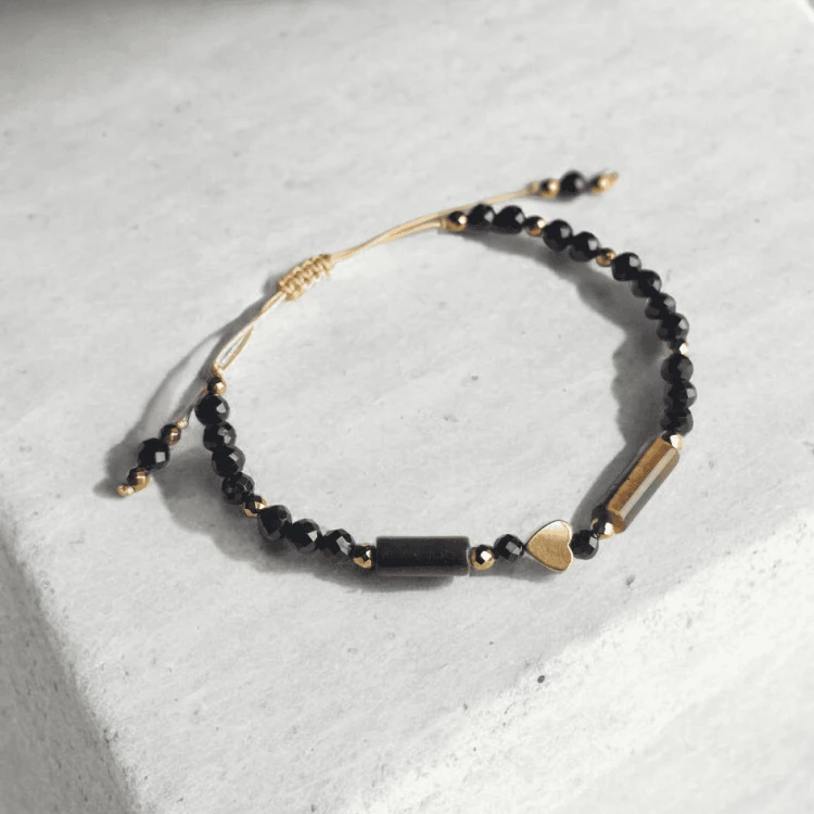 Bransoletka „Siła i Ochrona” z turmalinem, tygrysim okiem i sercem