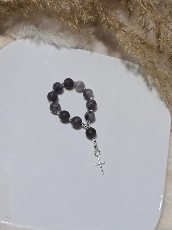 Różaniec z Agatu Szarego i Srebra próby 925 – Harmonijny Spokój