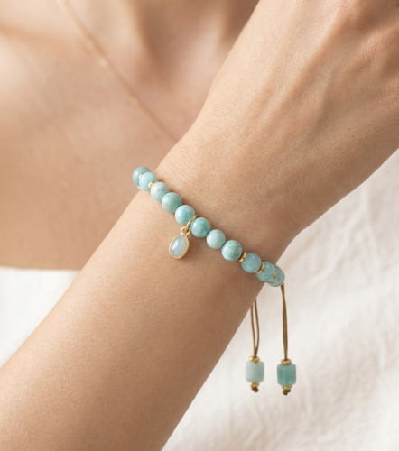 Morska Harmonia – Bransoletka z Jadeitem, Amazonitem i Turkusem Peruwiańskim